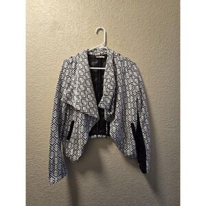 41 Hawthorn Catania Knit Open Front Blazer Small Draped Damask Print Size Small